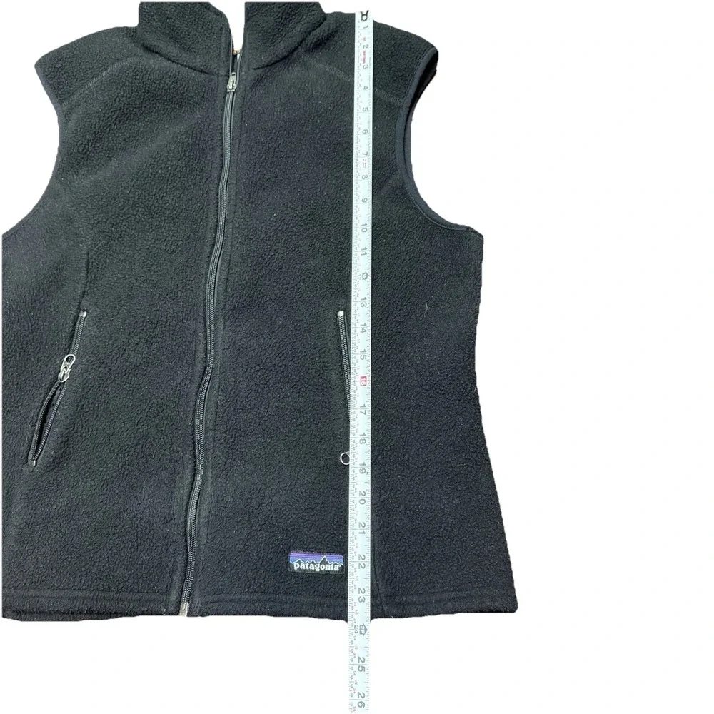Patagonia Womens‎ Flyer Full Zip Fleece Vest Size Large Made in USA Hiking Black - Picture 5 of 5